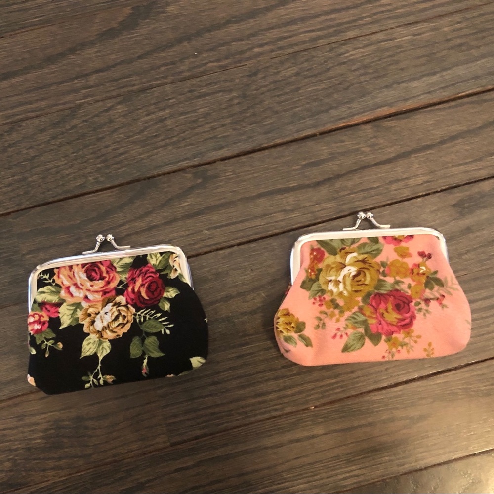 Floral cloth coin purse